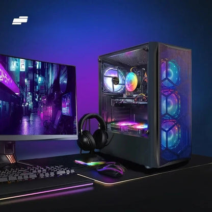 Gaming PC Desktop Computer, Core I7 up to 3.9 GHz, Radeon RX 580 8G, 16G RAM, 512G SSD, WiFi, Bluetooth 5.0, RGB.