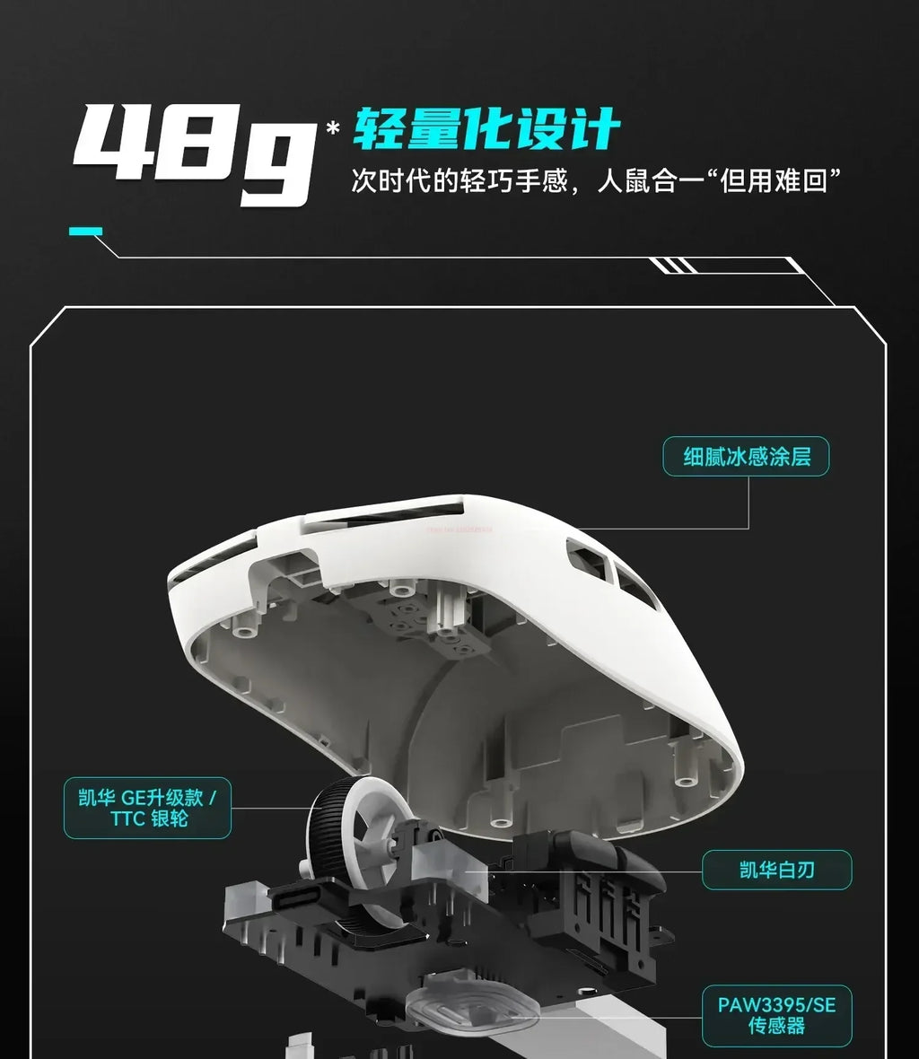 Vxe Dragonfly R1 series Wireless Mouse R1 Se Light Weight Paw3395 Nordic52840 2khz Smart Speed X Low Delay Fps Game Mouse Gift