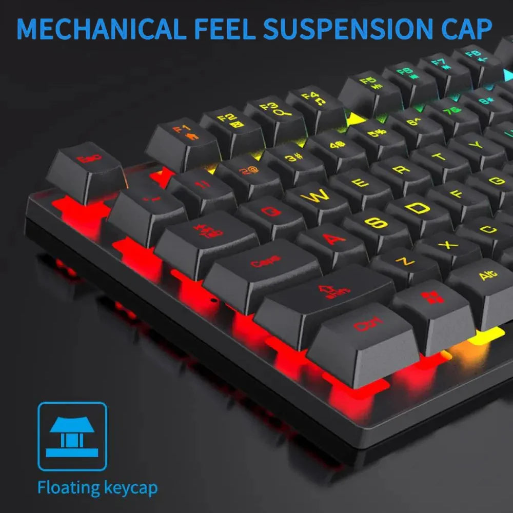 104 key Wired Gaming Keyboard And Mouse Set Backlit Mechanical Keyboard waterproof Luminous keyboard for Gamer PC Laptop Office