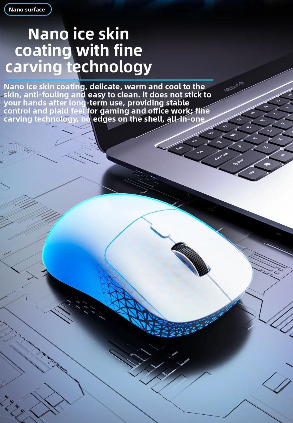 2.4G Wireless Mouse 6 Buttons Professional Optical Wireless 6400 DPI  Mouse Rechargeable Mouse Portable for Laptop PC Gamer