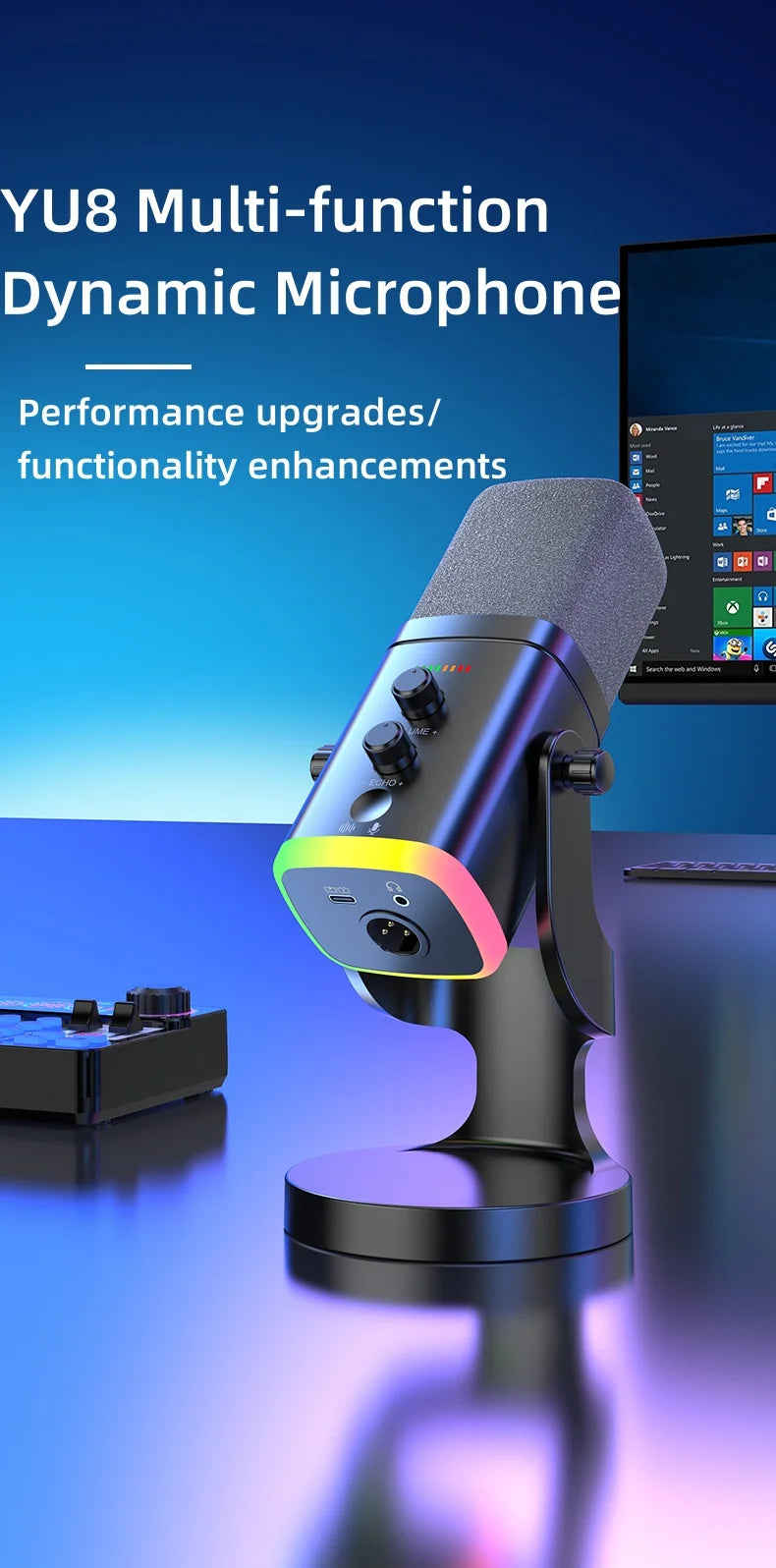 Podcast Full set of microphone live sound card 4k webcam microphone live streaming