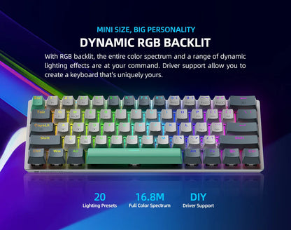 MACHENIKE K500-B61W Mechanical Keyboard 60% Tri-mode ANSI Latam-ES Layout Wireless Hot-swap Gaming Keyboard For PC Gamer