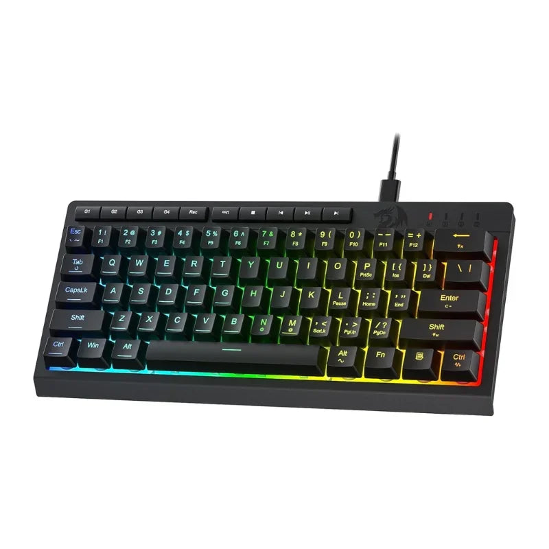 Redragon K522 60% Wired RGB Membrane Gaming Keyboard,Compact 61 Keys Linear Mechanical-Feel Switch