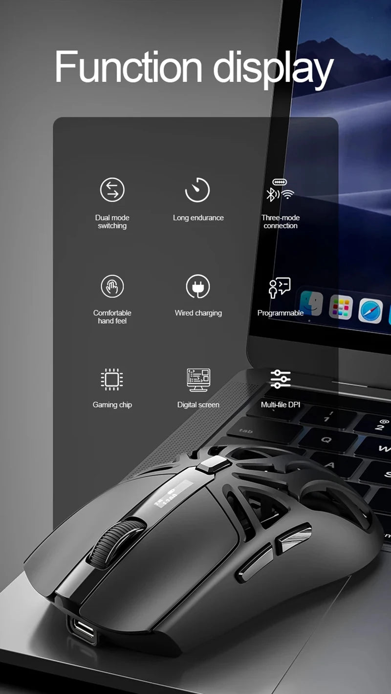 Xiaomi RS8 1000Hz Bluetooth Wireless Mouse 10000DPI Three-mode Connection Lightweight Macro Gaming Mouse Notebook Computer