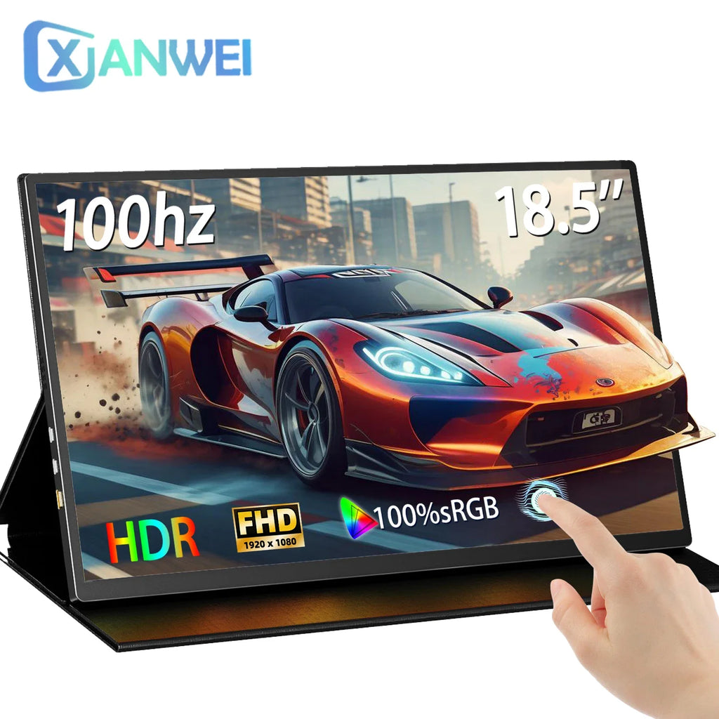 XIANWEI 18.5 inch Portable Monitor Touch 100%sRGB 100Hz External Screen Gaming Office Display For Switch Phone Laptop Xbox PS4/5