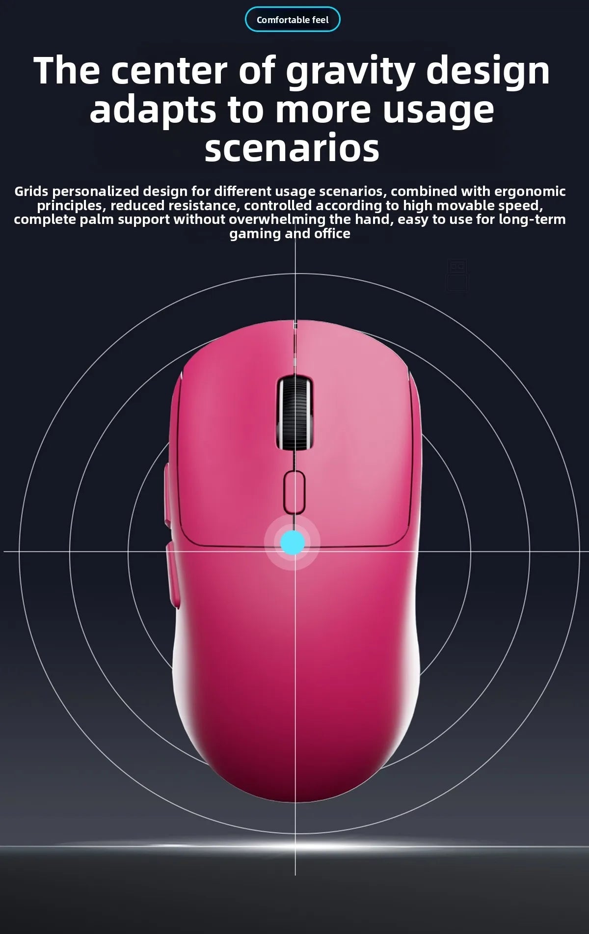 2.4G Wireless Mouse 6 Buttons Professional Optical Wireless 6400 DPI  Mouse Rechargeable Mouse Portable for Laptop PC Gamer