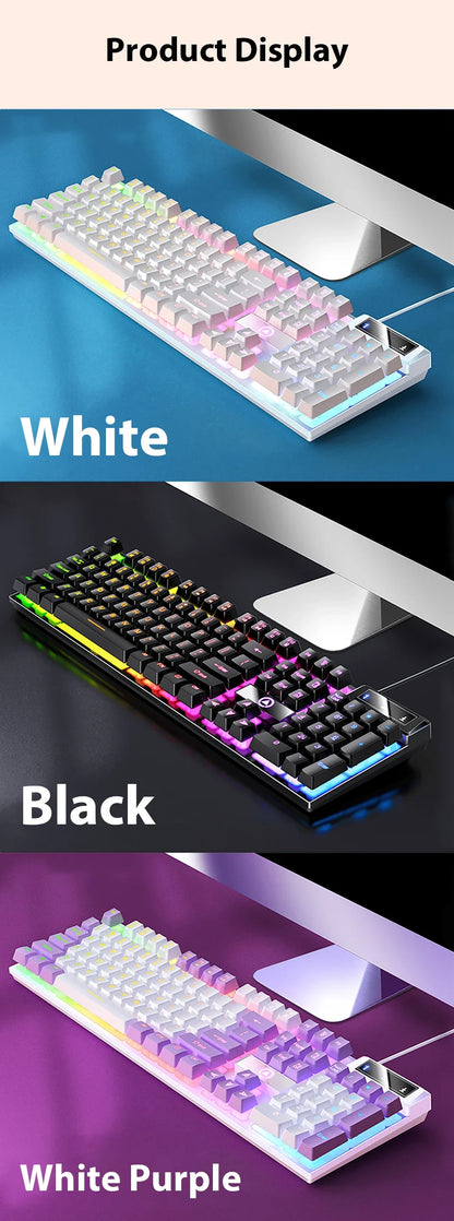 Wired Mechanical Keyboard, Laptop, Desktop Computer, Office Gaming Keyboard, Brown Switch, Multicolor USB Computer Accessories