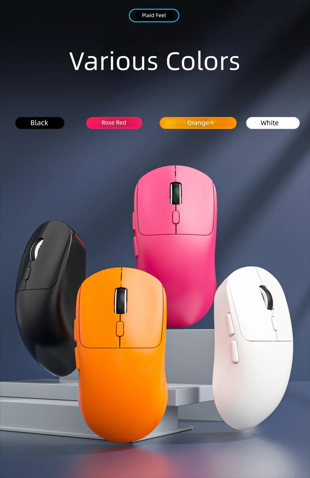 2.4G Wireless Mouse 6 Buttons Professional Optical Wireless 6400 DPI  Mouse Rechargeable Mouse Portable for Laptop PC Gamer