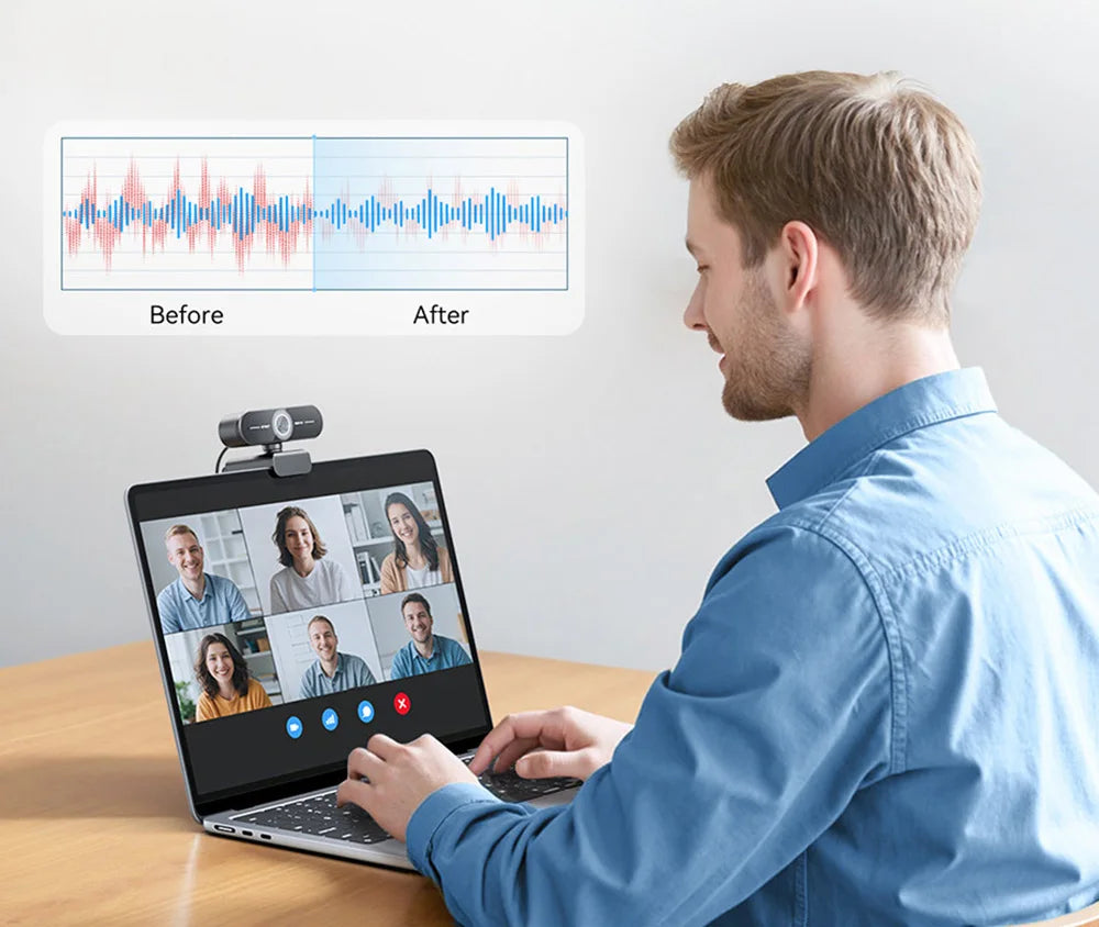 4K Ultra HD Webcam 1080P 60fps Web Camera EMEET C60E Autofocus USB Computer Camera for Live Streaming/ Video Call/ Conference