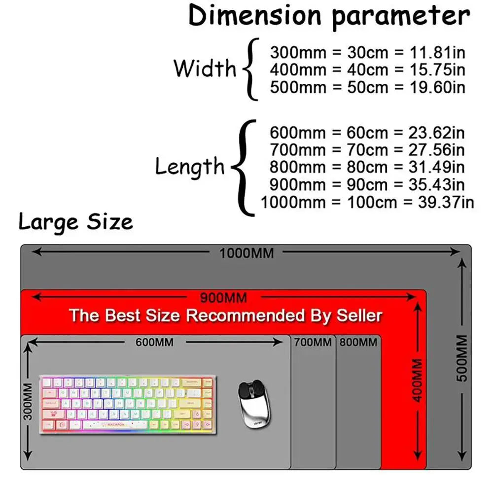 Fluid Mouse Pad Large Computer Office Game Table Mats XXL Rubber Anti-slip Gaming Keyboard XL Mousepads Long Desk Pads 400X900