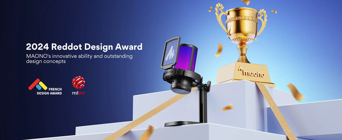 Maono DGM20 Gaming Microphone,USB Microphone Condenser Mic RGB Gaming Mic with Noise reduction software,Mic Gain,One Key Mute