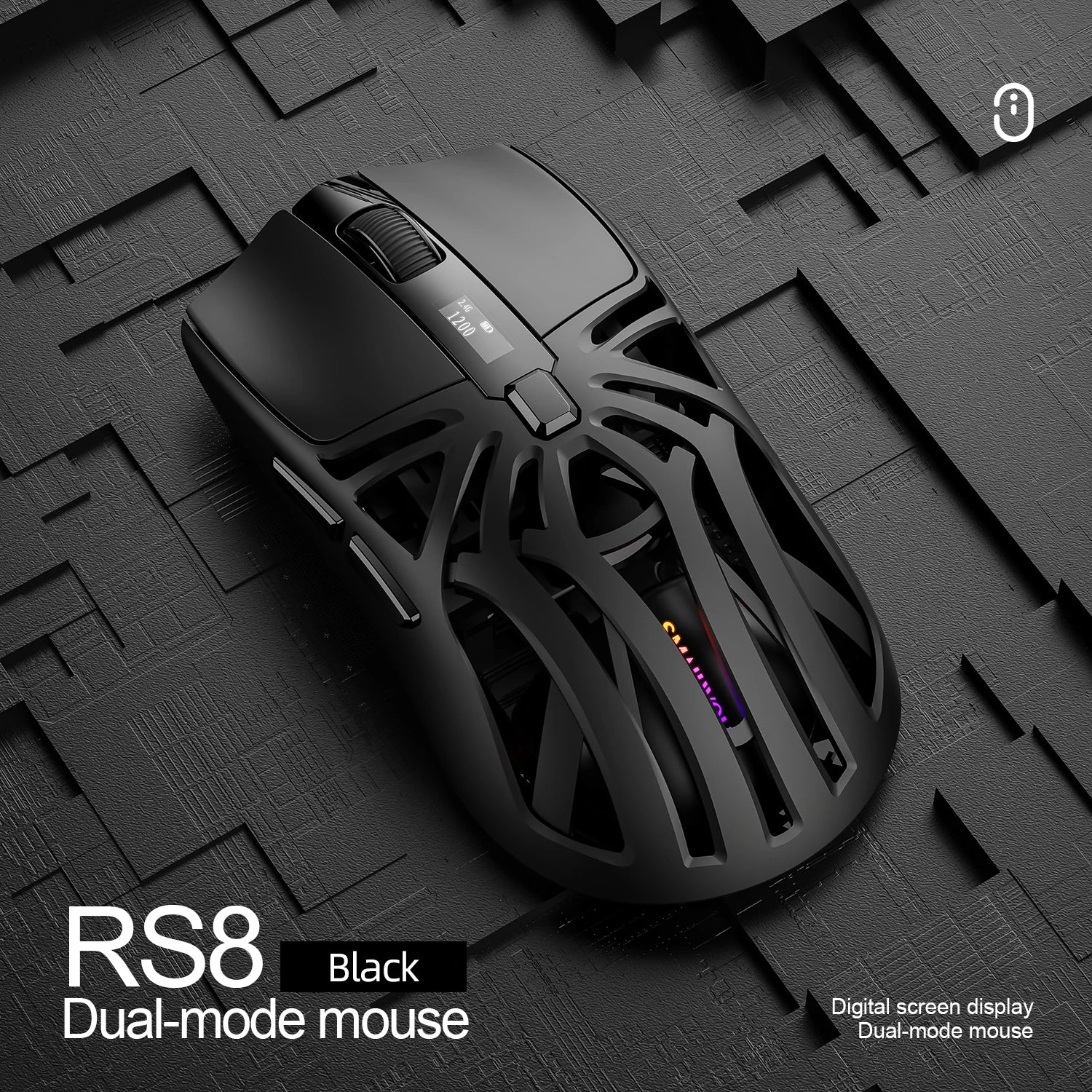 smailwolf RS8 Wireless Bluetooth mouse three-mode RGB lighting 10000DPI lightweight macro programming game mouse rechargeable