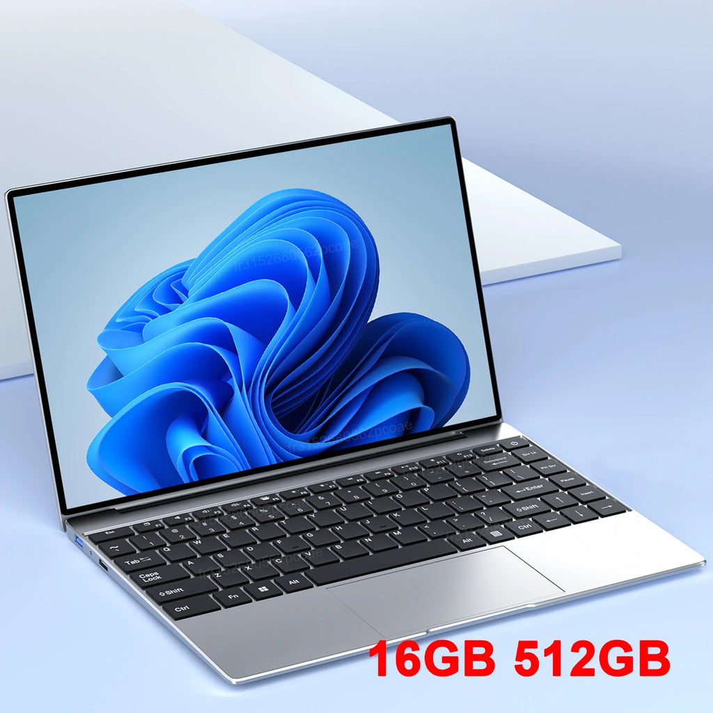 NEW 14.1" Ultra Slim Laptop 16GB RAM 2TB SSD Windows 11 Intel N3700 Notebook Gamer 1920*1080 Display Office Study Computer PC