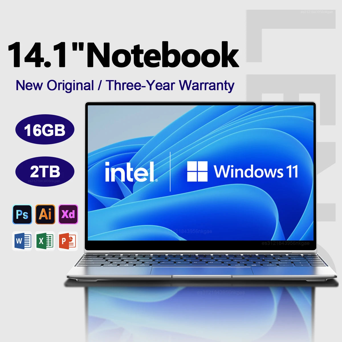 NEW 14.1" Ultra Slim Laptop 16GB RAM 2TB SSD Windows 11 Intel N3700 Notebook Gamer 1920*1080 Display Office Study Computer PC