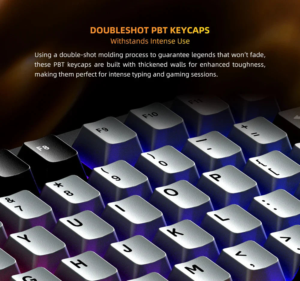 Machenike K600-B82W Mechanical Keyboard Gasket Mounted 75% ANSI Layout Web Driver Support RGB Backlit Wireless Gaming Keyboard