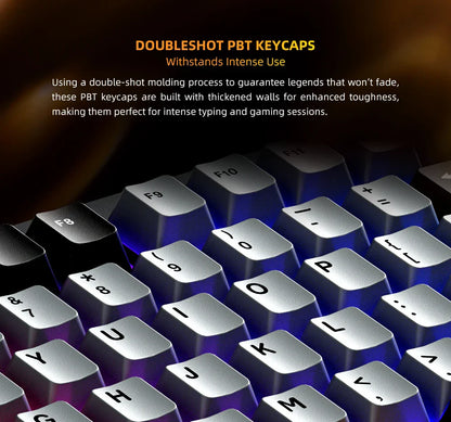 Machenike K600-B82W Mechanical Keyboard Gasket Mounted 75% ANSI Layout Web Driver Support RGB Backlit Wireless Gaming Keyboard