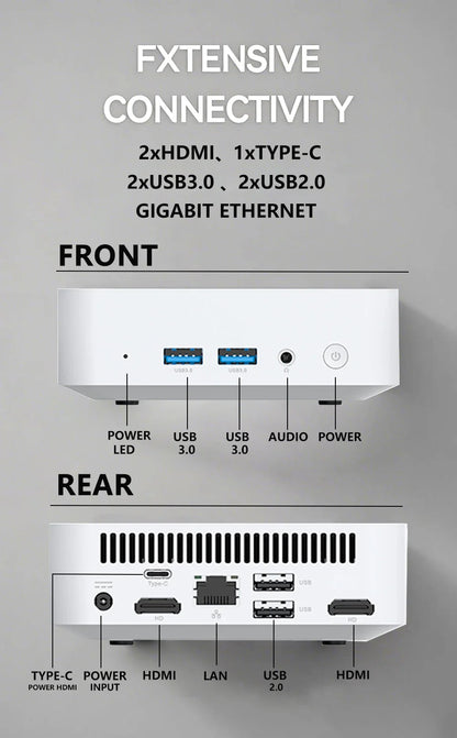 2025 Mini PC  Intel Core i7 8500Y Windows 10 12GB DDR3 1TB 2TB SSD Gamer Pc Desktop Dual WIFI 6 BT4.2 Mini Gaming Pc 4K HD