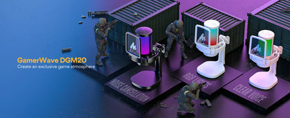 Maono DGM20 Gaming Microphone,USB Microphone Condenser Mic RGB Gaming Mic with Noise reduction software,Mic Gain,One Key Mute