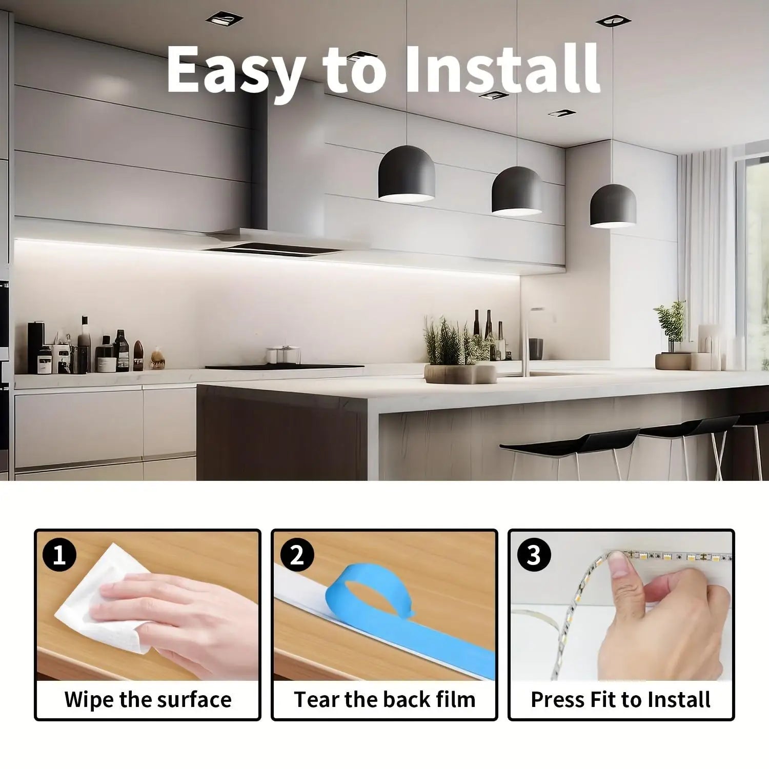 5V USB LED Strip Light with Hand Sweep Sensor ON/OFF Switch Dimmable 2835 Flexible Tape Lamp for TV Backlight Cabinet Room Decor