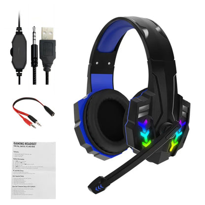 USB 3.5mm Wired Gaming Headphones With Microphone Noise Cancelling HiFi Stereo Bass Gamer Headset For PS4 PS5 Xbox One Laptop PC