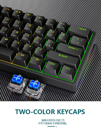 K620 Mini Gaming Mechanical Keyboard 61 Keys RGB Hotswap Type-C Wired Gaming Keyboard PBT Keycaps 60% Ergonomics Keyboards