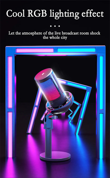 GAM-ME6S USB gaming microphone RGB dazzling lights computer k song recording mobile phone live broadcast