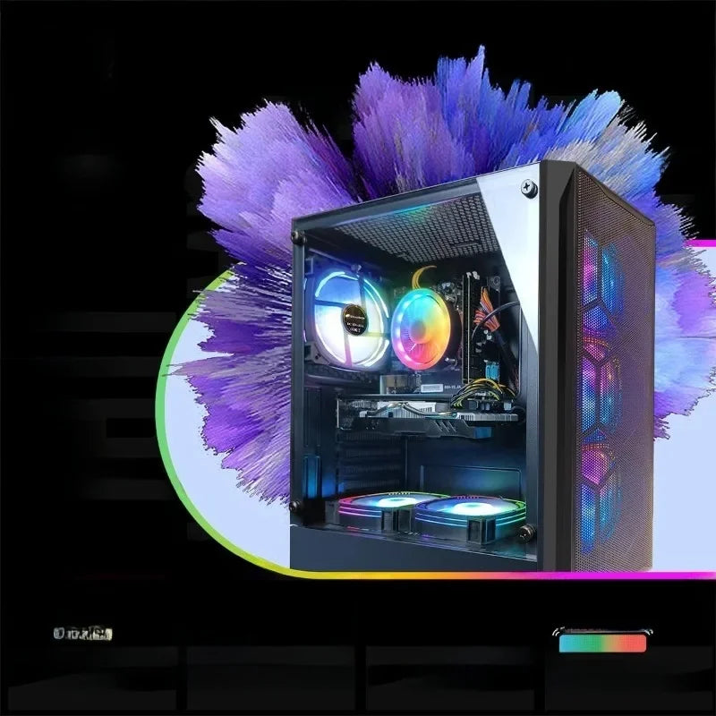 Gaming PC Desktop Computer, Core I7 up to 3.9 GHz, Radeon RX 580 8G, 16G RAM, 512G SSD, WiFi, Bluetooth 5.0, RGB.