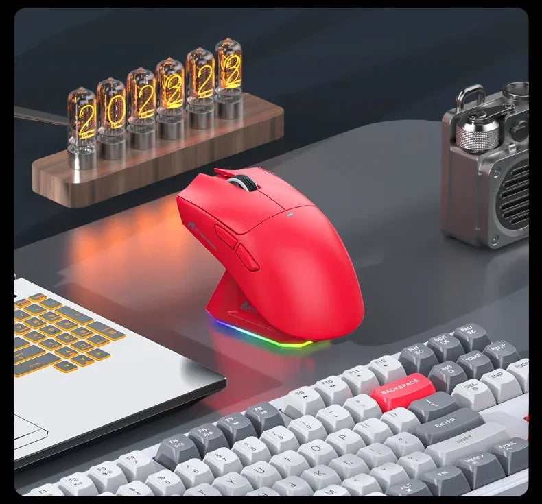 Wireless Attack Shark X11 Tri-Mode Bluetooth/2.4G/wired, game mouse with PAW3311 RGB magnetic charging station