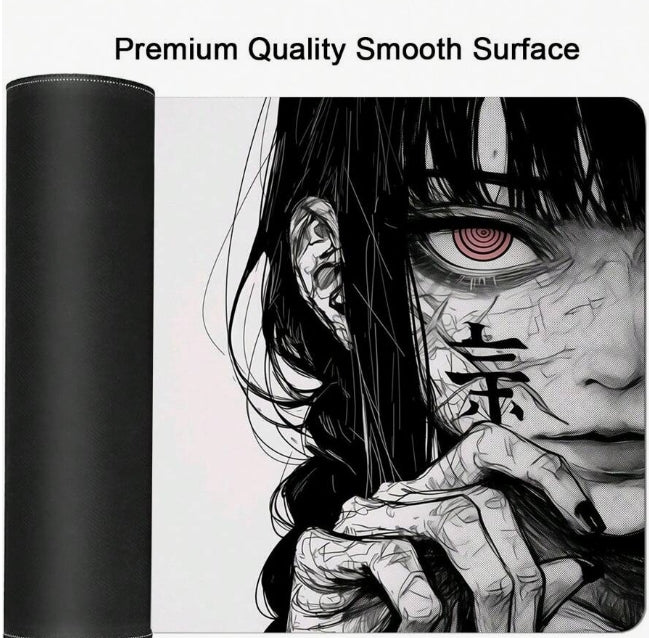 1PC Art Anime Girl Black & White Mouse Pad Dark Girl Gamer Computer Accessories Chinese Character Love Keyboard Laptop Desk Mats