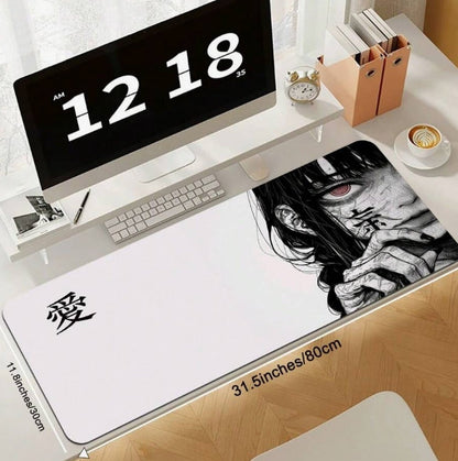 1PC Art Anime Girl Black & White Mouse Pad Dark Girl Gamer Computer Accessories Chinese Character Love Keyboard Laptop Desk Mats