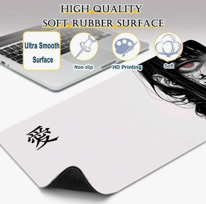 1PC Art Anime Girl Black & White Mouse Pad Dark Girl Gamer Computer Accessories Chinese Character Love Keyboard Laptop Desk Mats