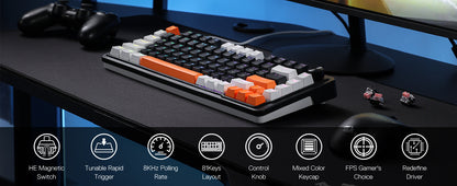 Redragon K714 Rapid Trigger HE Gaming 75% 81 Keys Wired Mechanical Keyboard，Hyper-Fast Actuation Magnetic Switch