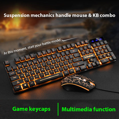 KM320 Keyboard And Mouse Set Waterproof Luminous Game Backlit Keyboard