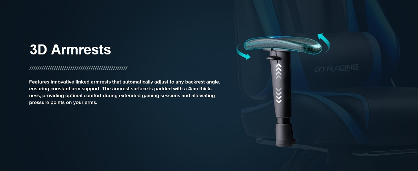 GTRACING Racing Style Gaming Chair, Ergonomic Computer Office Chair, Reclining Gaming Chair, Seat Height Adjustment, With Headrest And Lumbar Support, Maximum Weight Capacity 350-400 Lbs