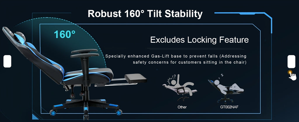 GTRACING Racing Style Gaming Chair, Ergonomic Computer Office Chair, Reclining Gaming Chair, Seat Height Adjustment, With Headrest And Lumbar Support, Maximum Weight Capacity 350-400 Lbs