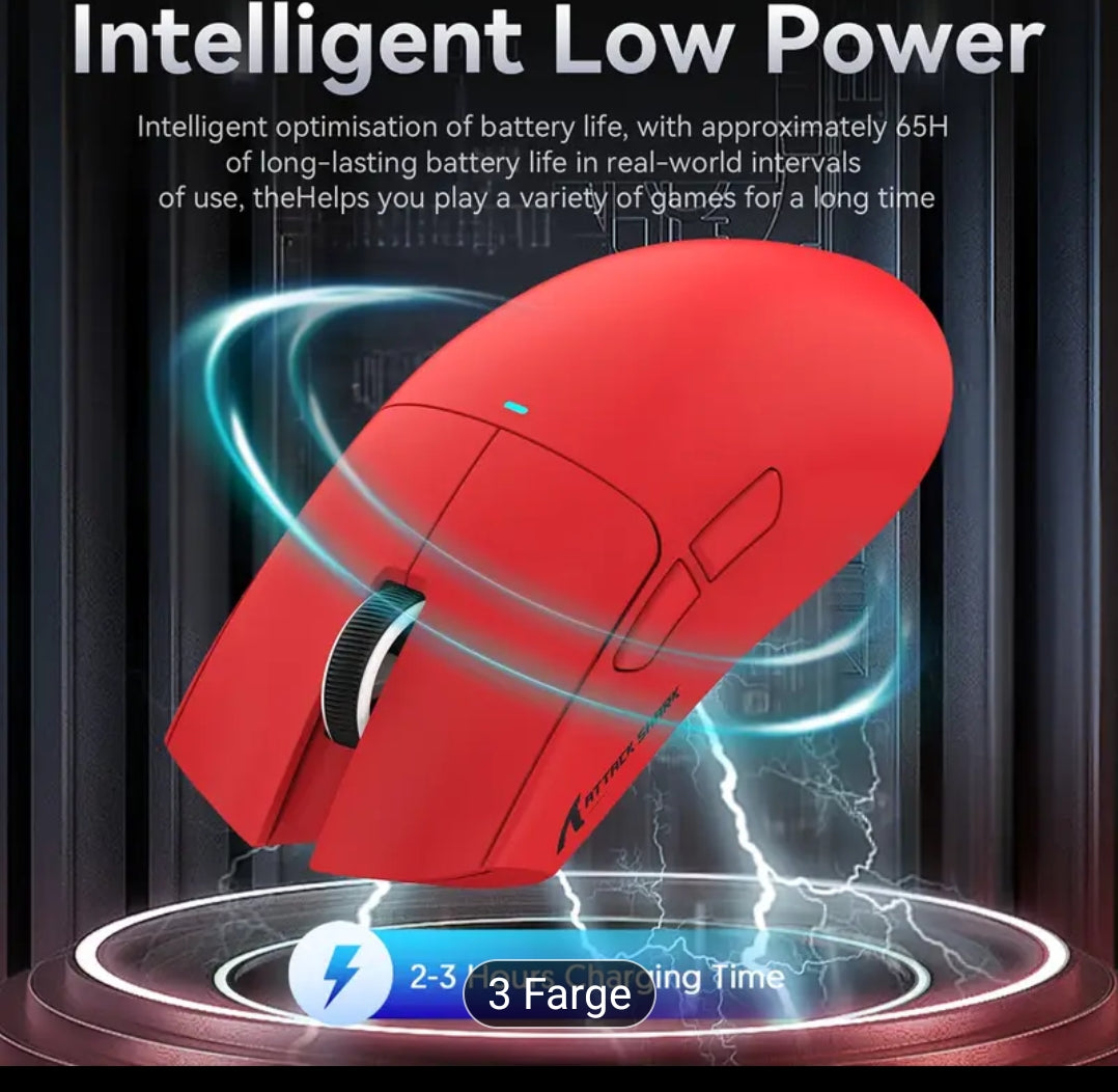 ATTACK SHARK X11 59g Ultralight Trådløs Spillmus med Magnetisk RGB Ladebase, BT/2.4G Trådløst/Kablet Mus, 22000 DPI, 5 Programmerbare Knapper for PC/Bærbar PC/Mac, Ergonomisk Design, Langvarig Kraft, USB-C Lading, Ergonomisk Spillmus | Moderne Spillmus |